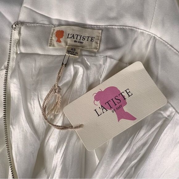 Lulus Latiste White Cutout Backless Fit & Flare Dress XS NWT - Picture 7 of 8